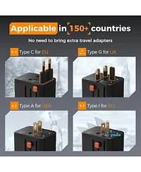 Tessan Universal Travel Adapter with 4 Usb Ports (2 Usb-c)
