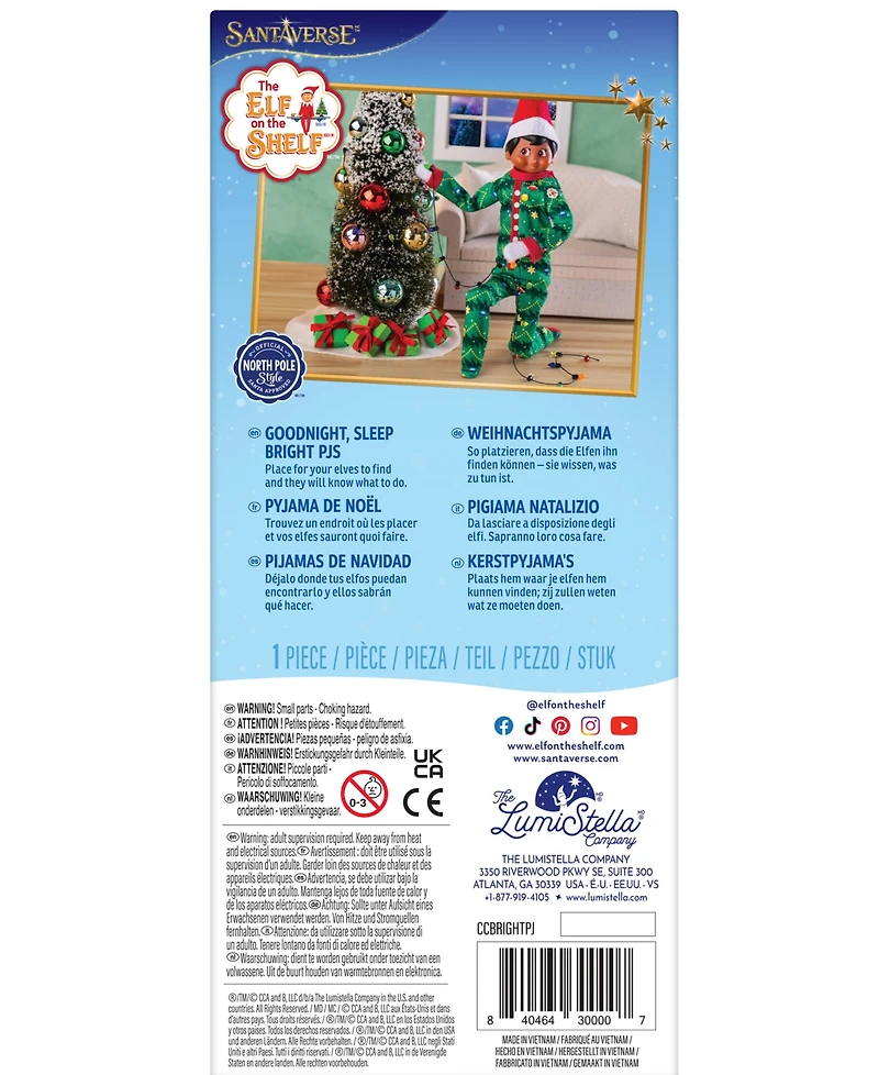 Elf on the Shelf Claus Couture Goodnight, Sleep Bright PJs, Ages 3+