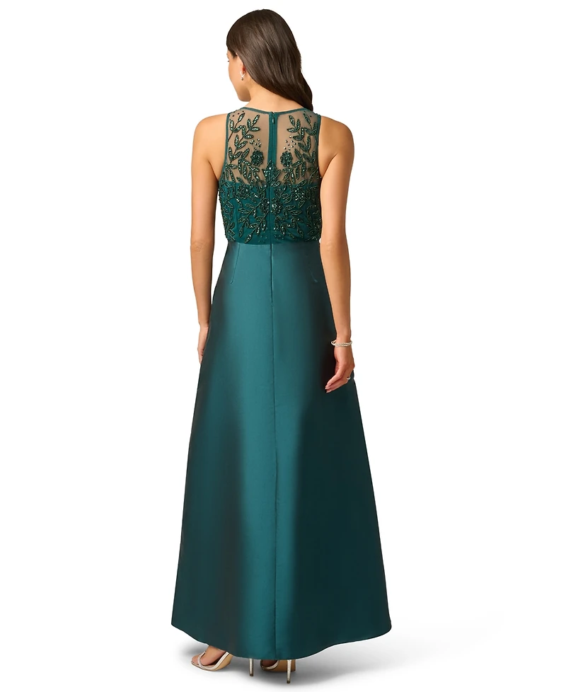 Adrianna Papell Women's Beaded Taffeta Ball Gown
