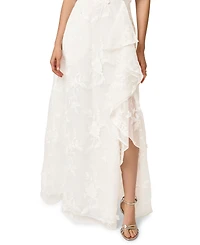 Adrianna Papell Women's Embroidered Ruffle Gown