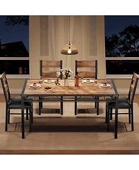 homfan Modern Dining Table Set for 2/4 - Space Saving Small Kitchen with Upholstered Chairs