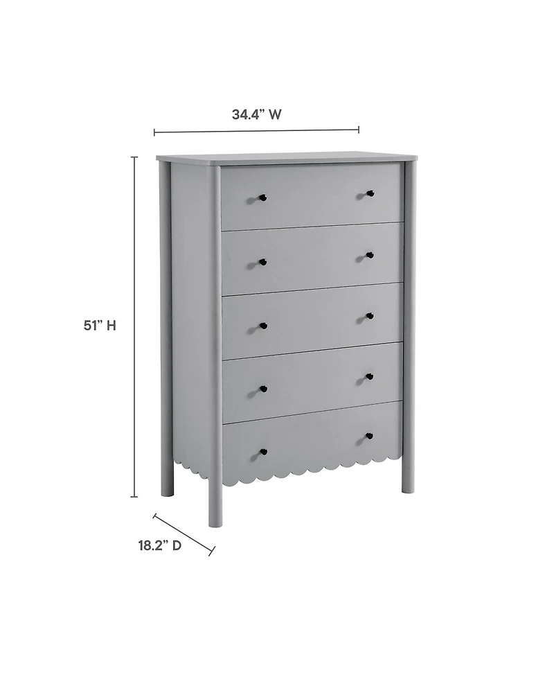 Modway Emmeline Scalloped 5-Drawer Chest