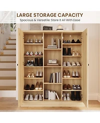 gaomon Tall Shoe Cabinet with Doors, 6-Tier Narrow Wooden Organizer