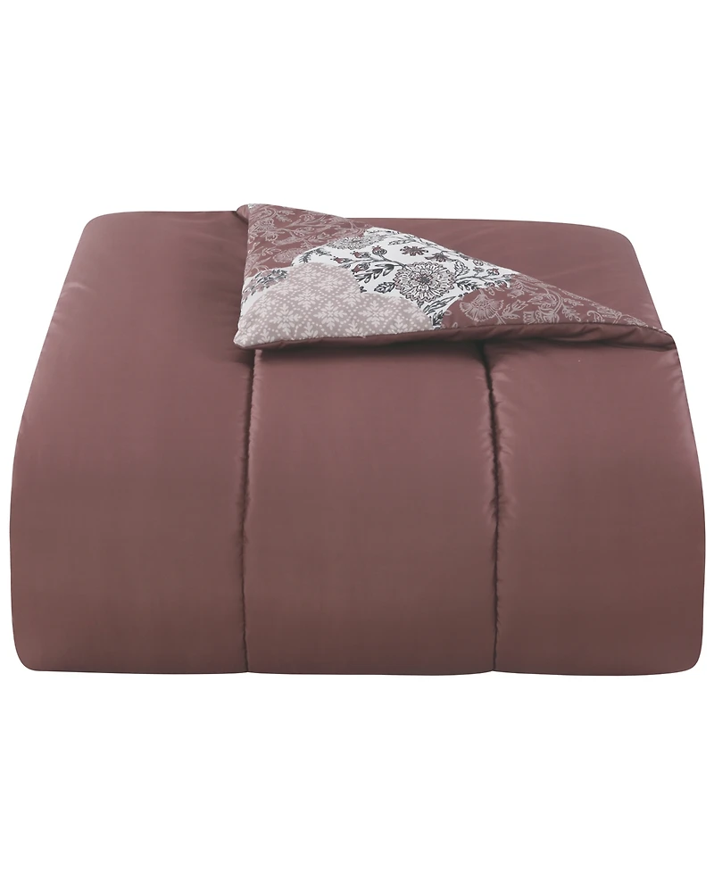 Kayla Patchwork 8-Piece Reversible Printed Microfiber Comforter Sets