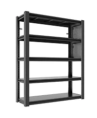 Streamdale Furniture 78"H 5-Tier Heavy-Duty Adjustable Storage Shelving Unit with Pegboard