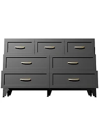 Streamdale Furniture 7-Drawer Wide Metal Storage Dresser for Bedroom and Living Room