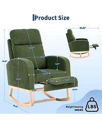 gaomon Soft Suede Upholstered Lounge Chair for Restaurant Seating Adjustable Footrest, High Backrest, Side Pockets