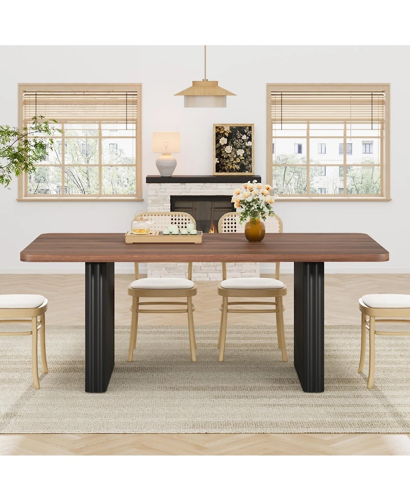 gaomon Modern Dining Table for 6-8, 71" Rectangular Farmhouse Kitchen Table for Home Office, Dining