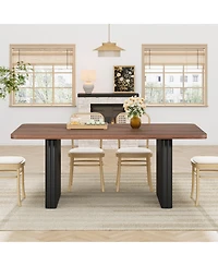 gaomon Modern Dining Table for 6-8, 71" Rectangular Farmhouse Kitchen Table for Home Office, Dining