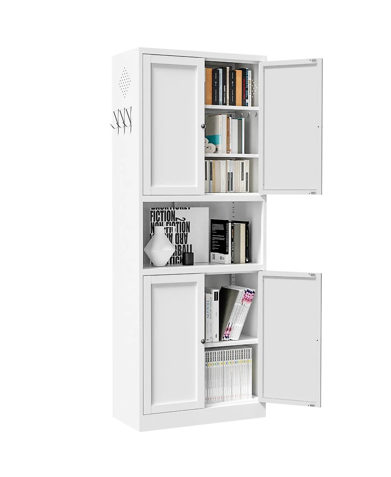 Streamdale Furniture 72" Steel Kitchen Pantry Cabinet with Countertop and Adjustable Shelves