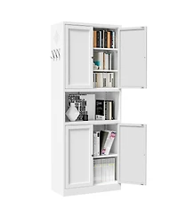 Streamdale Furniture 72" Steel Kitchen Pantry Cabinet with Countertop and Adjustable Shelves