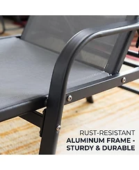 gaomon Textilene Chaise Lounge Chairs Set of 2 - Adjustable Patio Reclining Chairs with Steel Frame for Poolside and Garden