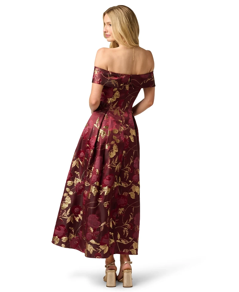 Adrianna Papell Women's Off-The-Shoulder Midi Dress