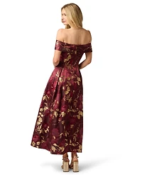 Adrianna Papell Women's Off-The-Shoulder Midi Dress