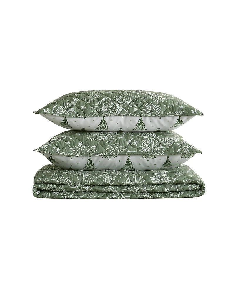 Lenox Pinecone Winter 3-Piece Quilt Set