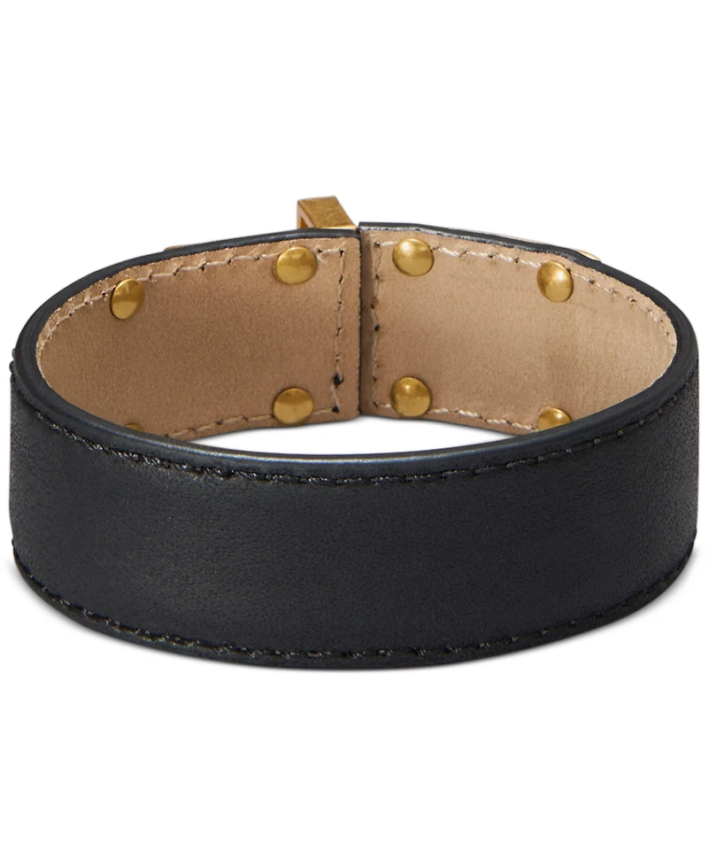 Donna Karan New York Gold-Plated Flex Leather Bracelet