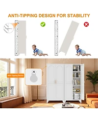 Flynama Tall Metal Storage Cabinet with Adjustable Shelves for Kitchen Bedroom Office