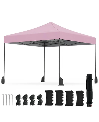 Gouun 9.5 x 9.5 Feet Pop Up Canopy Tent with Adjustable Heights and Wheeled Bag