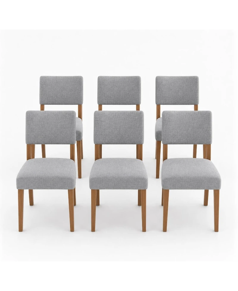 gaomon Set of Upholstered Dining Chairs with Wood Legs
