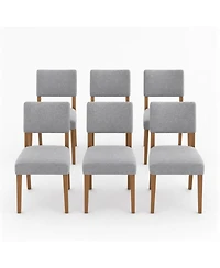 gaomon Set of Upholstered Dining Chairs with Wood Legs