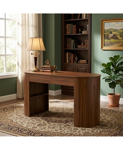 Streamdale Furniture Storage Writing Desk, Dark Walnut