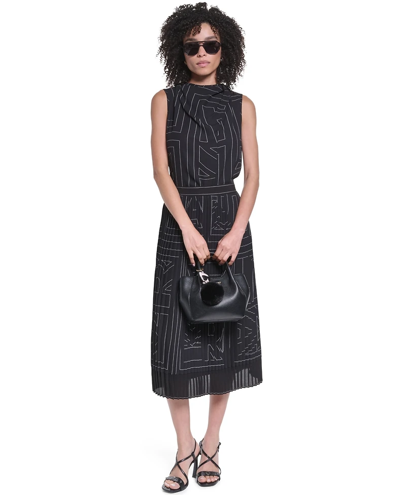 Karl Lagerfeld Paris Women's Pleated Midi Skirt