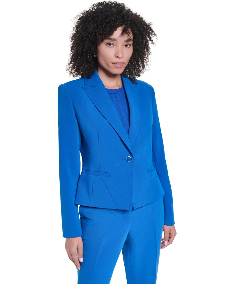 Karl Lagerfeld Paris Women's V-Neck Cropped Tailored Jacket