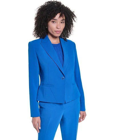 Karl Lagerfeld Paris Women's V-Neck Cropped Tailored Jacket