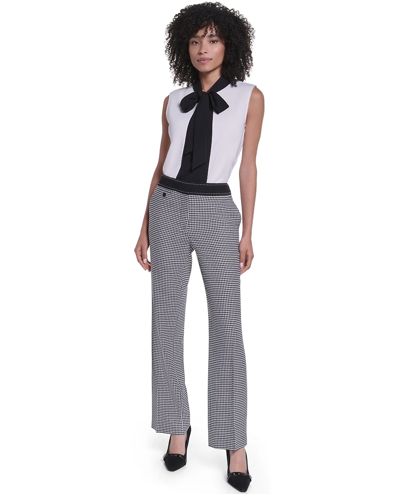 Karl Lagerfeld Paris Women's Mid-Rise Flare Pants
