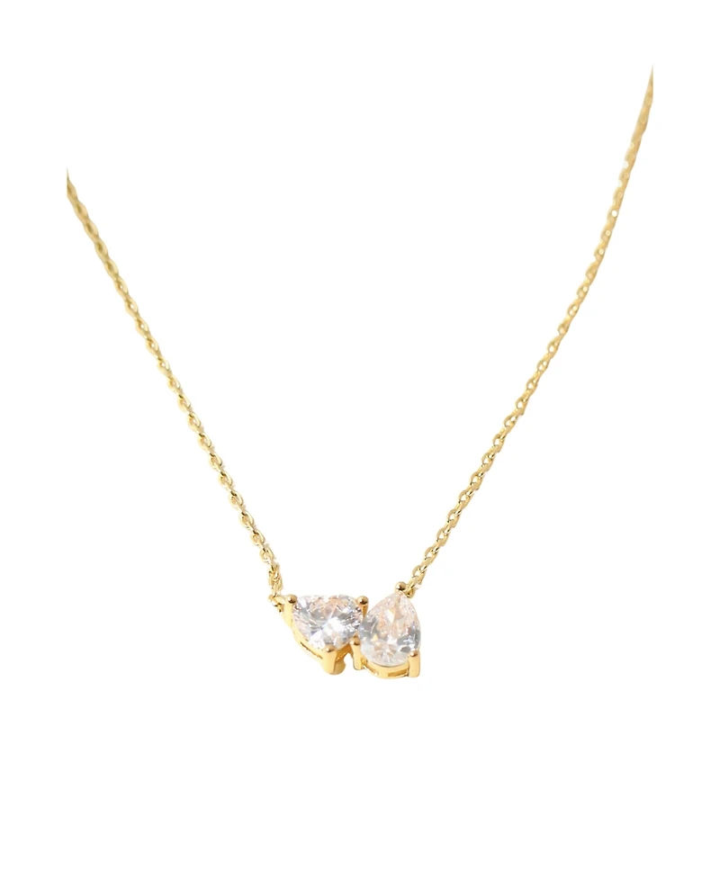 The M Jewelers Cubic Zirconia Heart Pear Necklace
