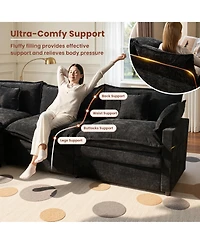 Xizzi 108" U-Shaped Modular Sectional Sofa with 2 Ottoman, Comfy Chenille Cloud Couch Deep Seat Bed 5 Pillows for Living Room, 5-Seater