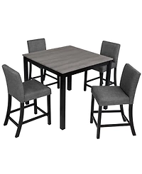 Casainc 5 Piece Counter Height Table Set with 4 Chairs for Kitchen or Dining Room
