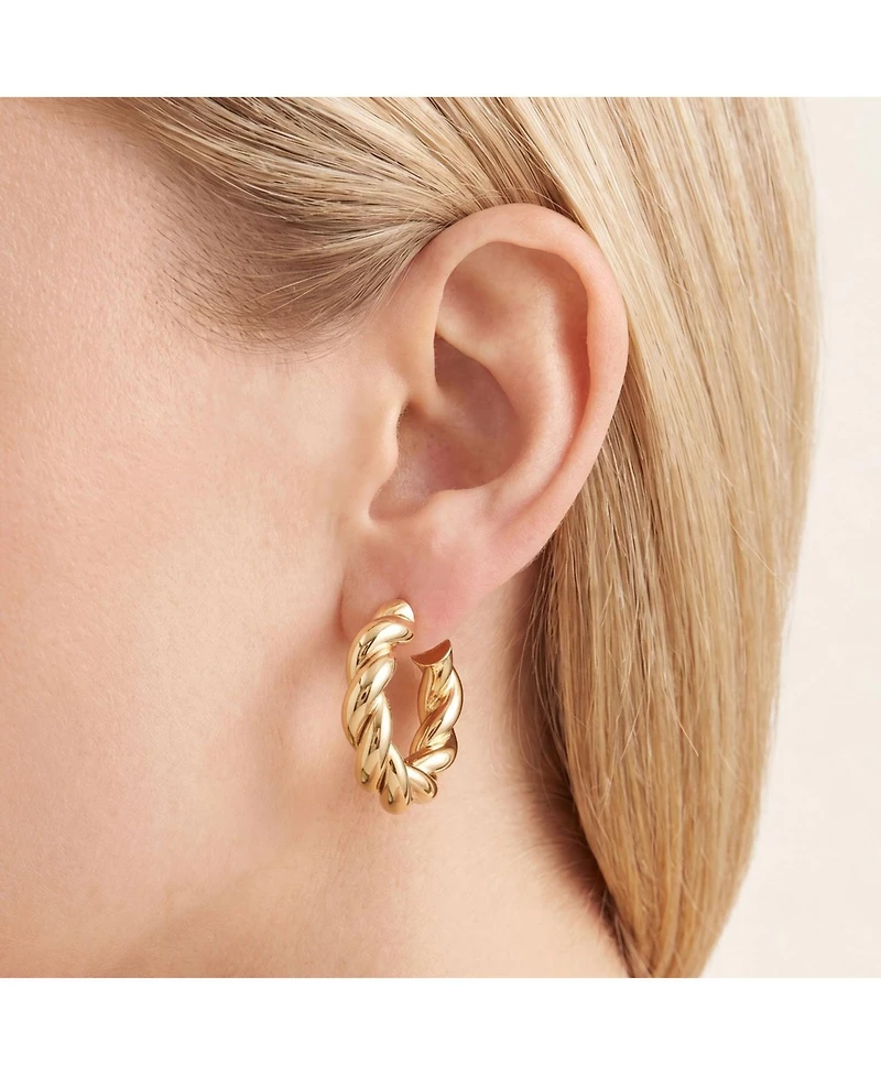 The Lovery Chunky Twist Hoop Earrings Plated Over Brass