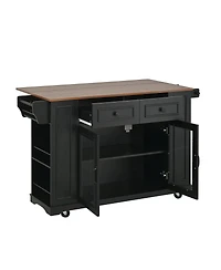 Streamdale Furniture 54" Mobile Kitchen Island with Storage, Power Outlet