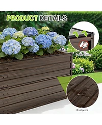 Streamdale Furniture 2-Pack 74.6" Metal Raised Garden Bed Kit with Reinforcing Rods