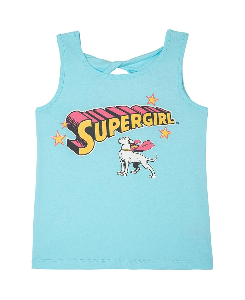 Justice League Supergirl Girls (5T- 16T) Athletic Tank Top and Shorts Set