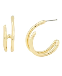 Robert Lee Morris Soho Gold Fluid Bypass Small Hoop Earrings