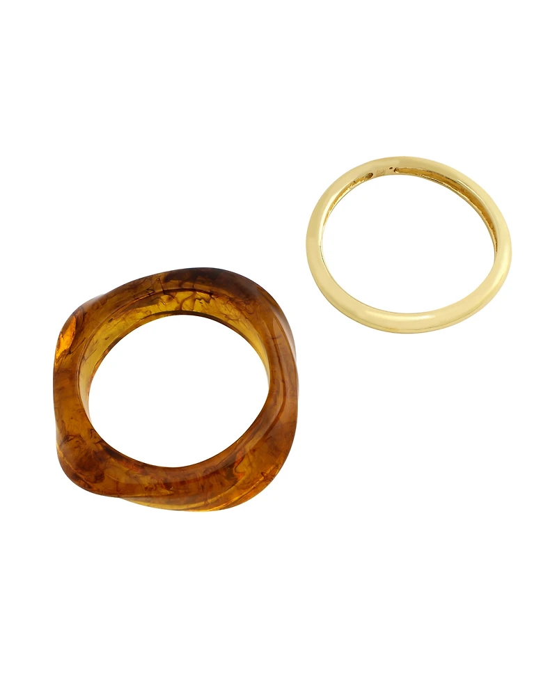 Robert Lee Morris Soho Brown Resin Bangle Bracelet Set