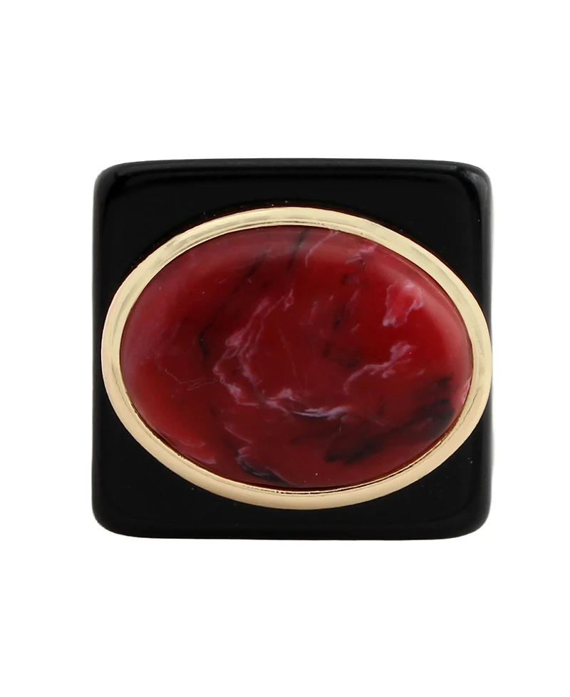Robert Lee Morris Soho Gold Jasper Stone Cocktail Ring