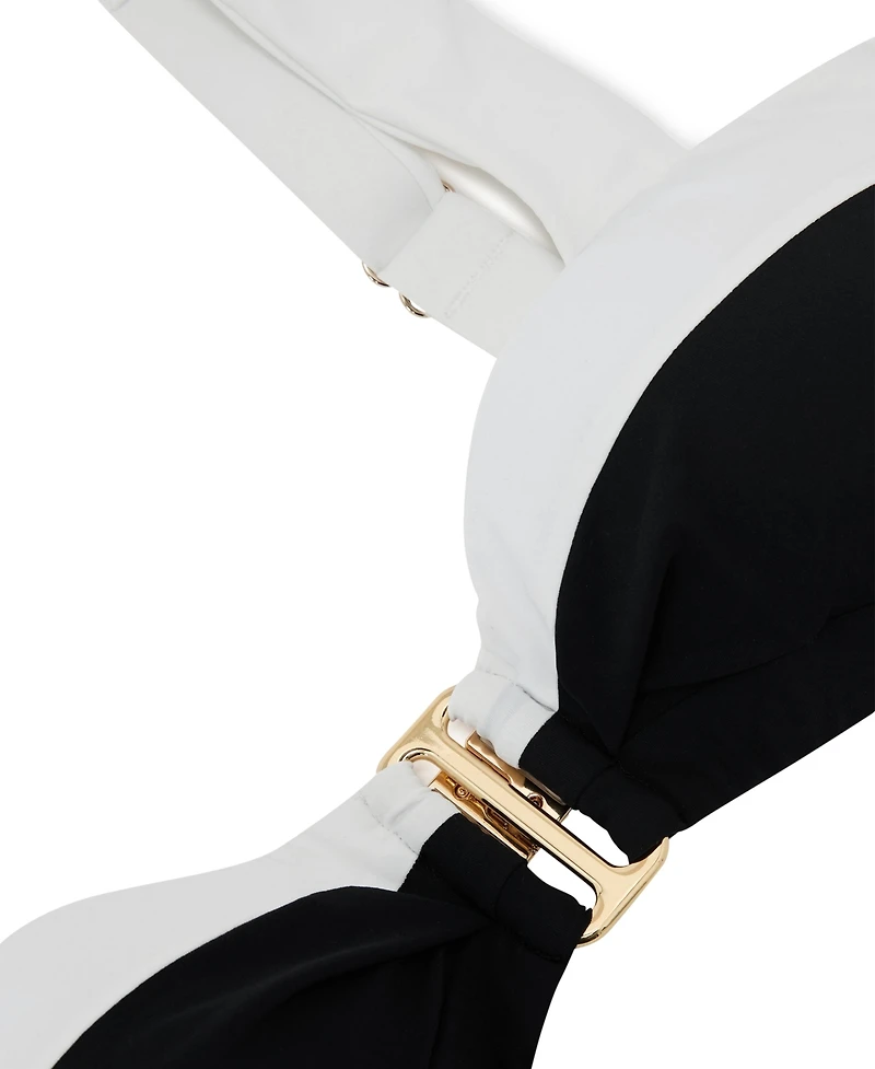 Reiss Women's Abby Colour-Block Bikini Top