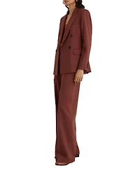 Reiss Women's Solene Wool-Blend Wide-Leg Mid Rise Trousers