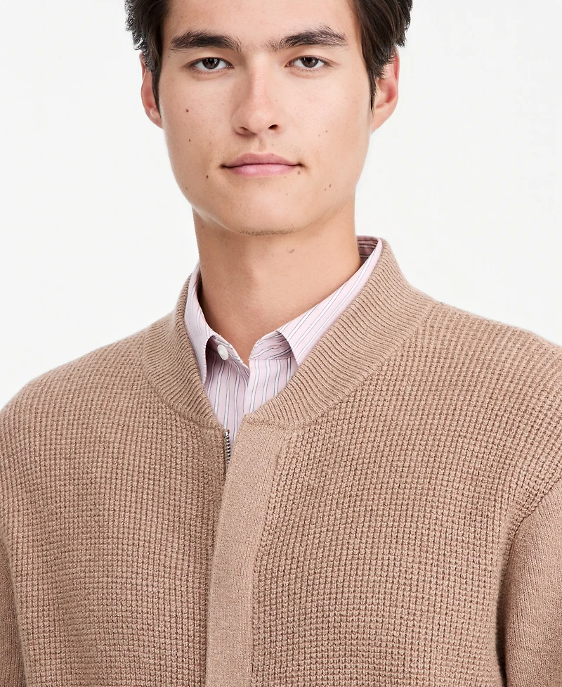 Alfani Men's Textured Zip Bomber Sweater, Macy's Exclusive