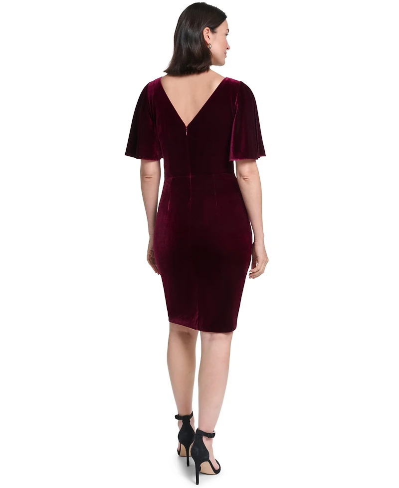 Jessica Howard Petite Boat Neck Side Tuck Short-Sleeve Dress