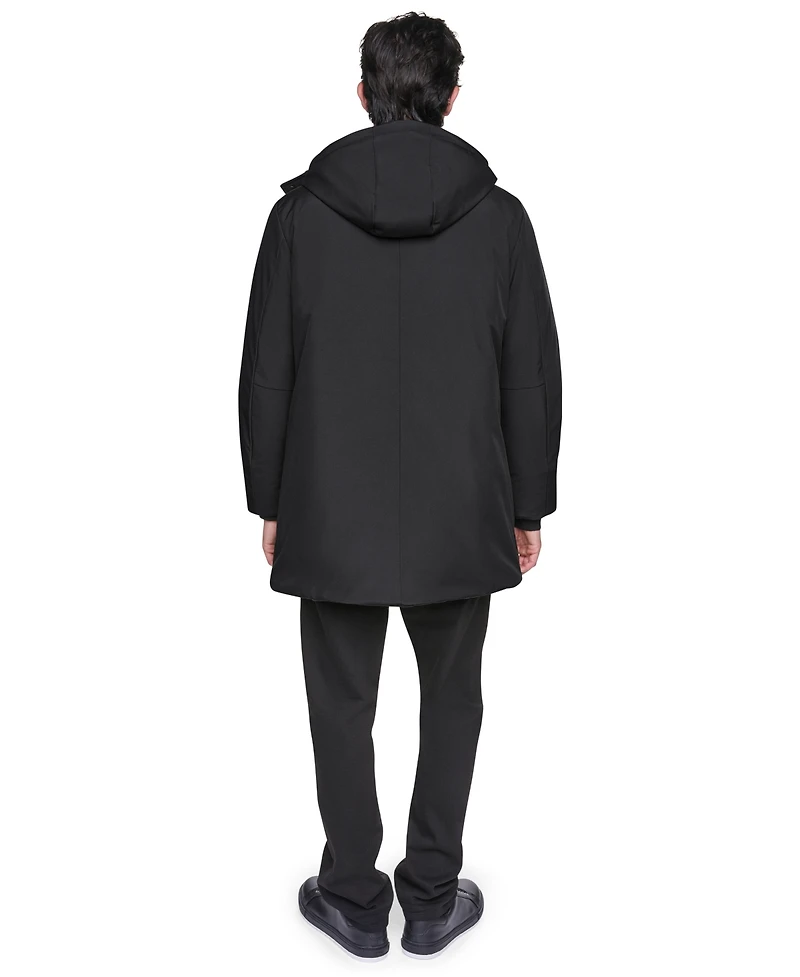 Dkny Men's Heavyweight Signature Parka with Attached Hood Jacket