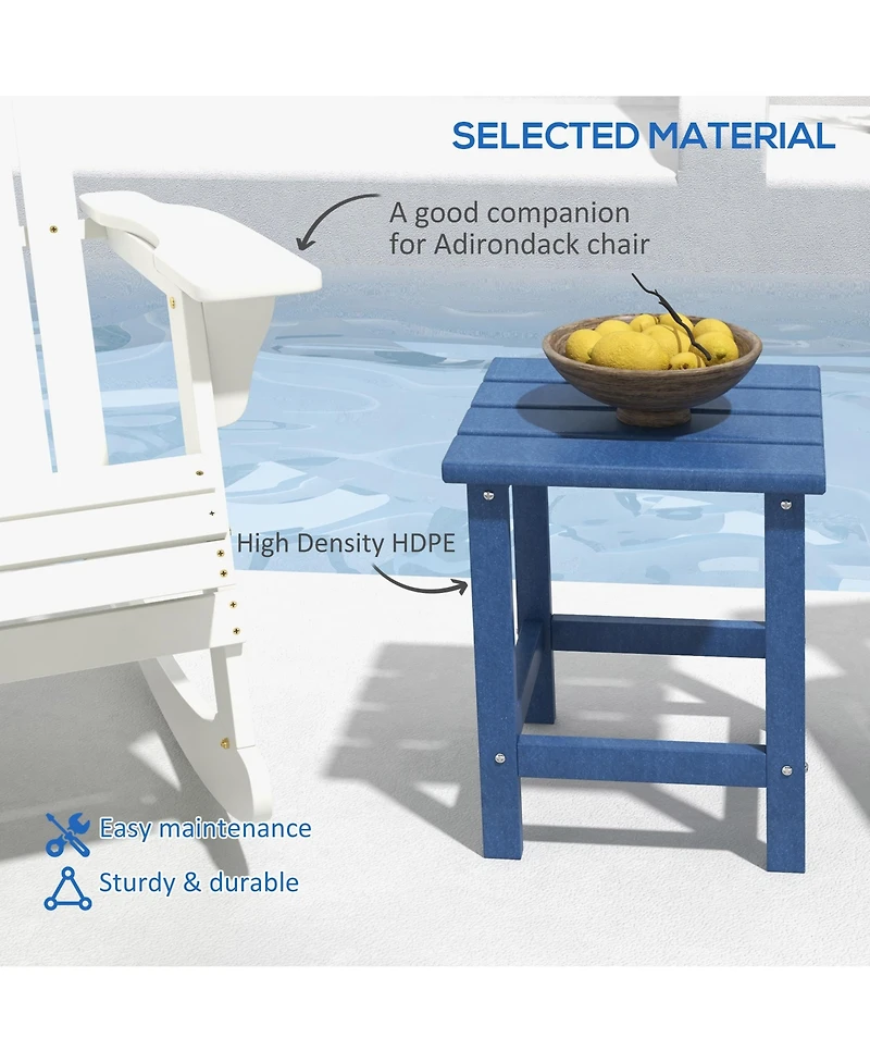 Outsunny 15" Adirondack Patio Side Table, Hdpe