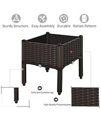 Outsunny Raised Flower Bed Vegetable Herb Planter Lightweight