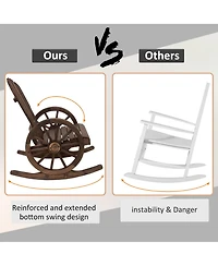 Outsunny Adirondack Rocking Chair with Slatted Design,