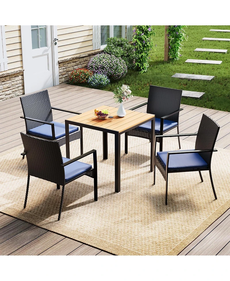 homfan 5 Piece Outdoor Bar Table and Chair Set for Your Patio
