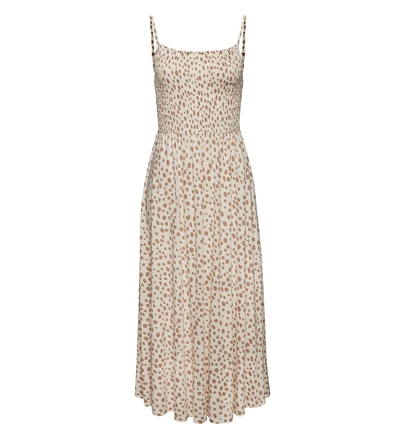 Lascana Women's Smocked Dot Print Dress