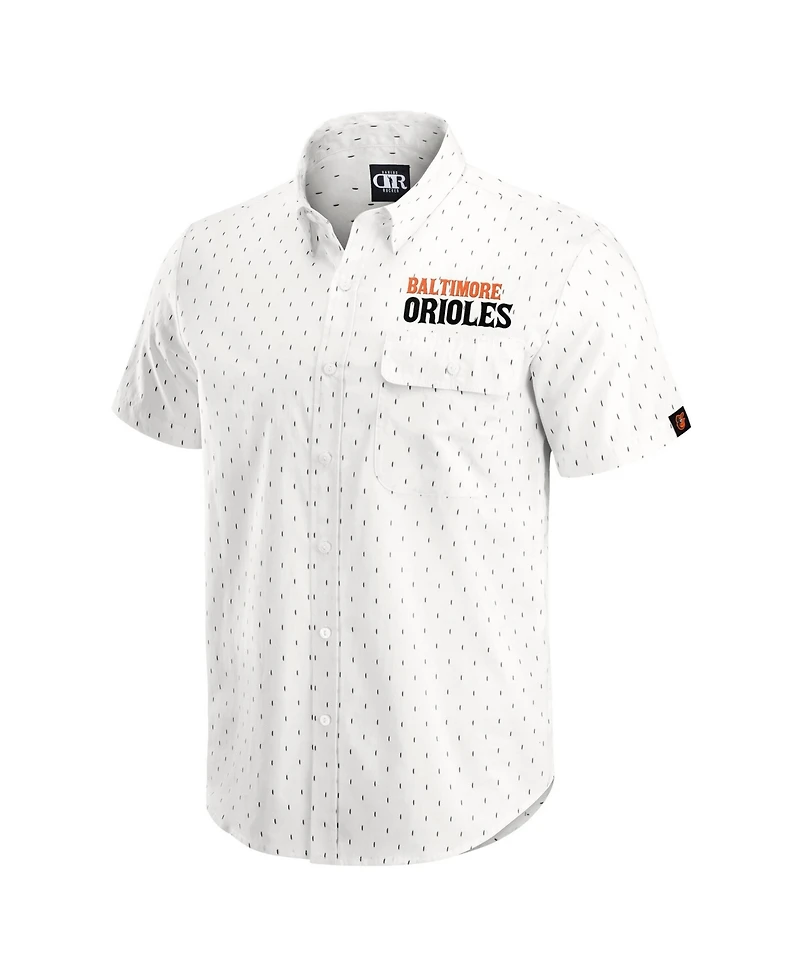 Darius Rucker Collection By Fanatics Men's Cream Baltimore Orioles Printed Button-Down Shirt